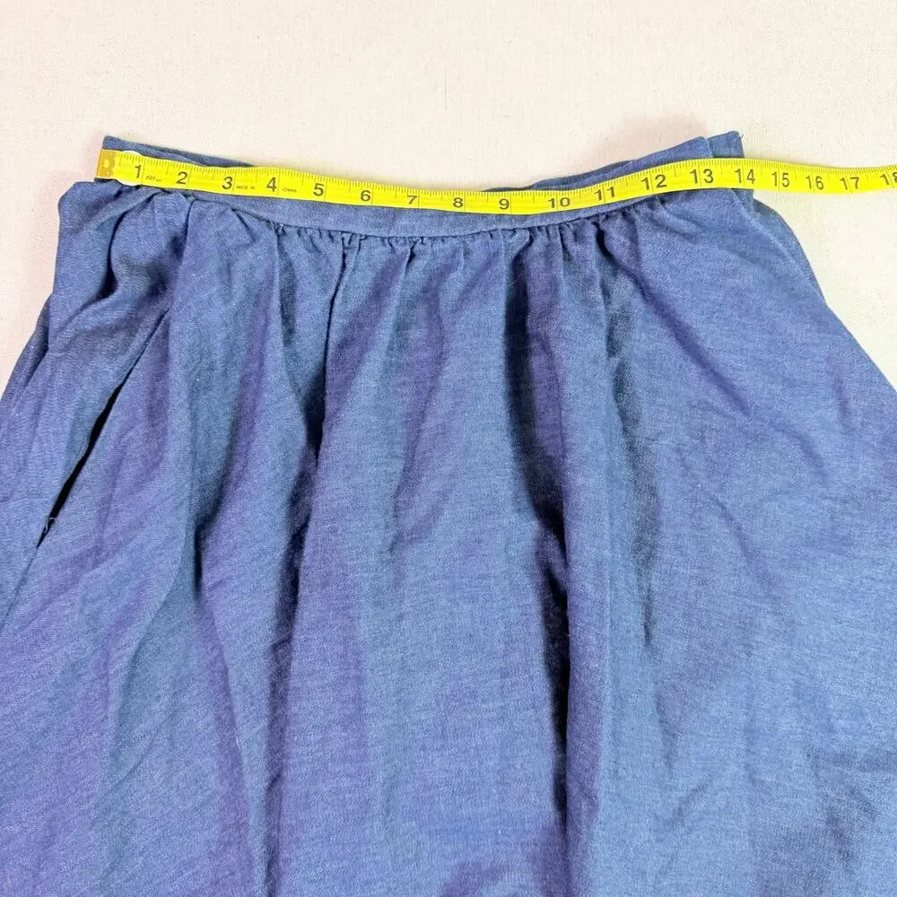 Vintage 90s Donna Karen New York Chambray Full Sweep Maxi Skirt Women's 10 USA - Picture 5 of 13